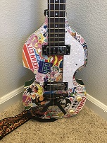 hofner beatle bass absolutely covered with anime stickers