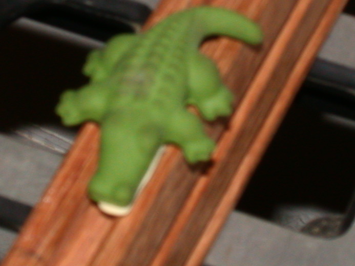 gator toy protecting us from a nail.