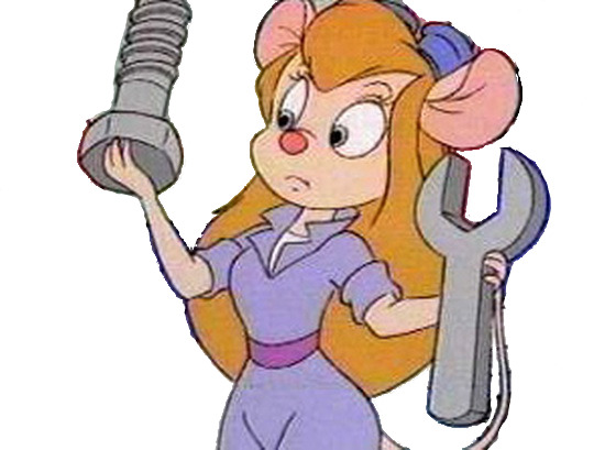 mouse girl holding a wrench