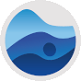 blue waves resembling mountain range or ocean